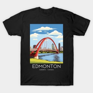 A Pop Art Travel Print of Edmonton - Canada T-Shirt